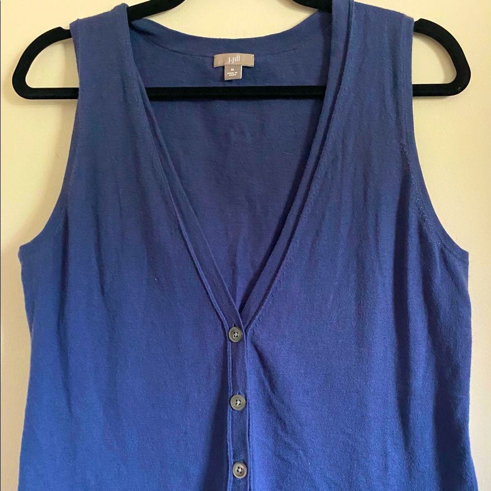 J. Jill. Blue vest size M. EUC. Barely worn.